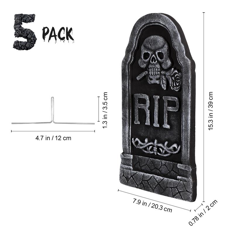 5PCS/6pcs Halloween Tombstone Decorations Realistic and Reusable Haunted House Yard Decorations and Accessories (random style)