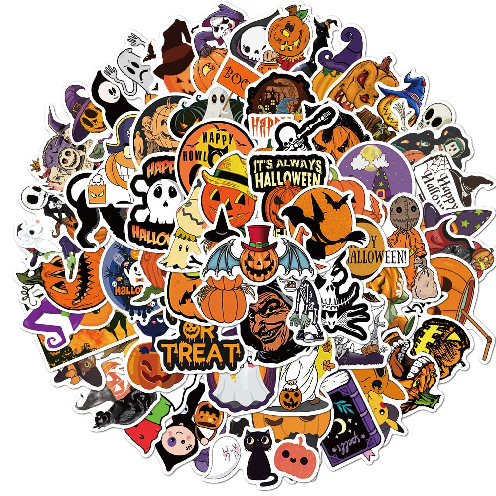 10/50/100pcs Funny Halloween Stickers