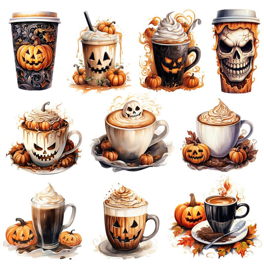 Halloween Coffee Stickers Crafts And Scrapbooking stickers