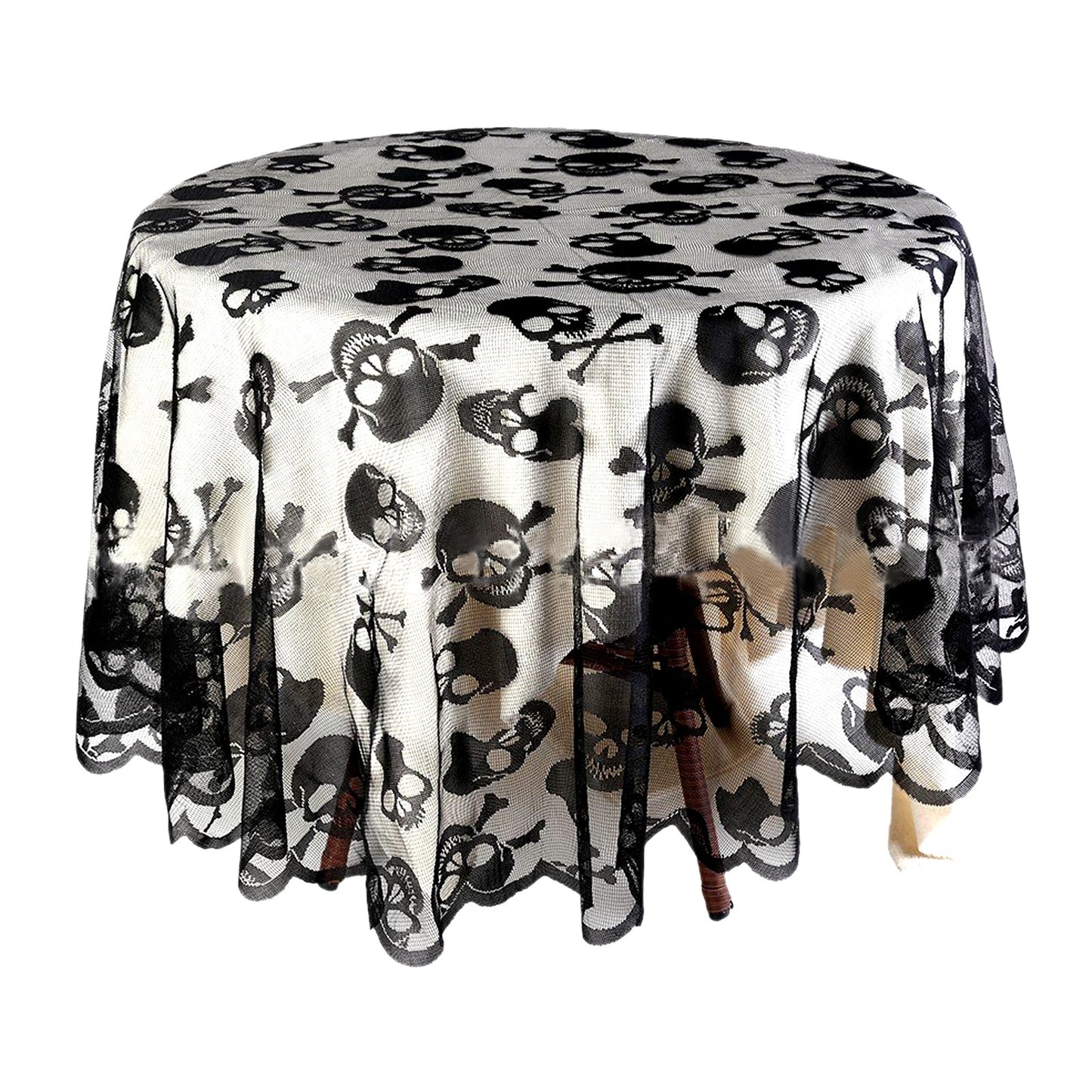 Halloween Decoration Lace Spider Web Skeleton Skull Tablecloth