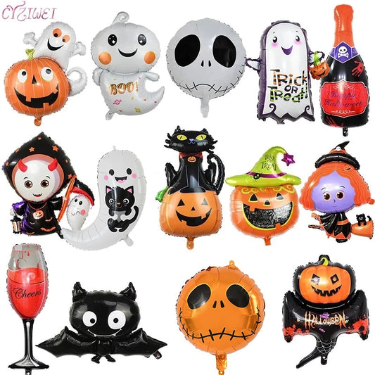 Halloween Pumpkin Ghost Balloons Decorations Spider Foil Balloons Inflatable