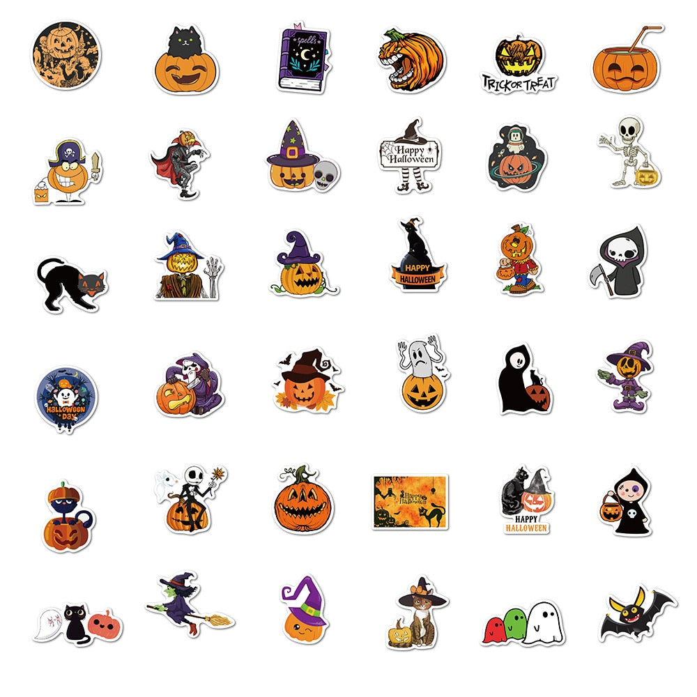 10/50/100pcs Funny Halloween Stickers