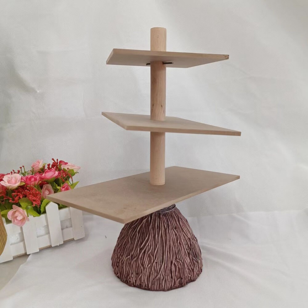 Halloween Broom Table Tree Root Decor Table Cake Stand