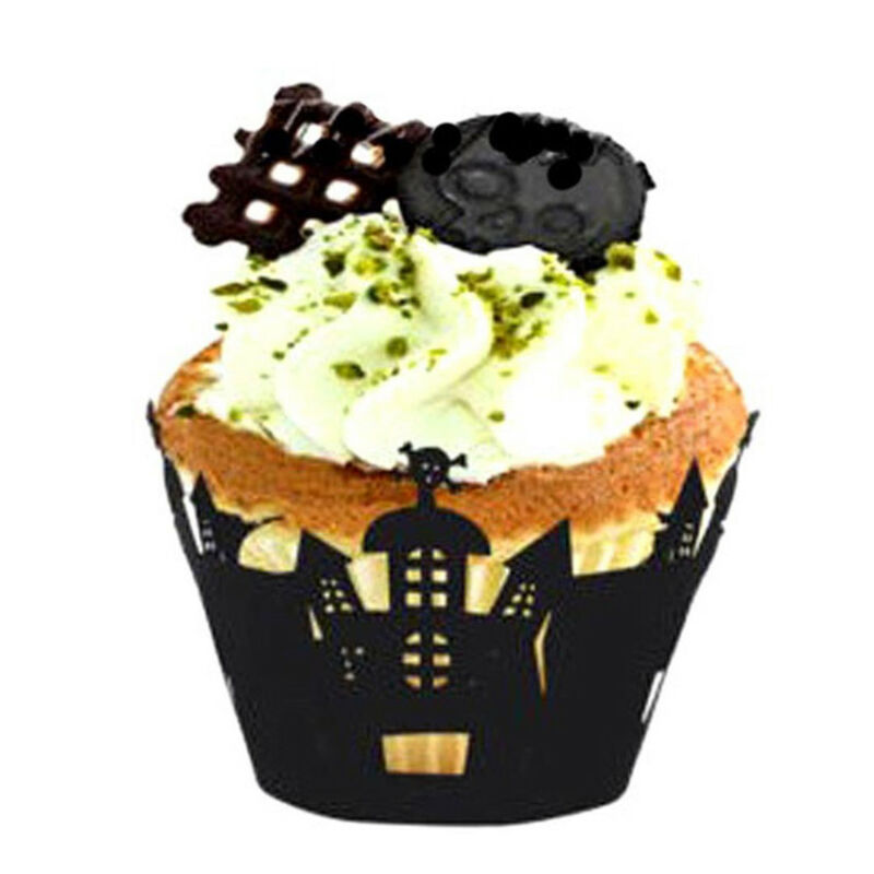 12pcs Halloween Black Bat Cupcake Wrappers Cupcake Liners