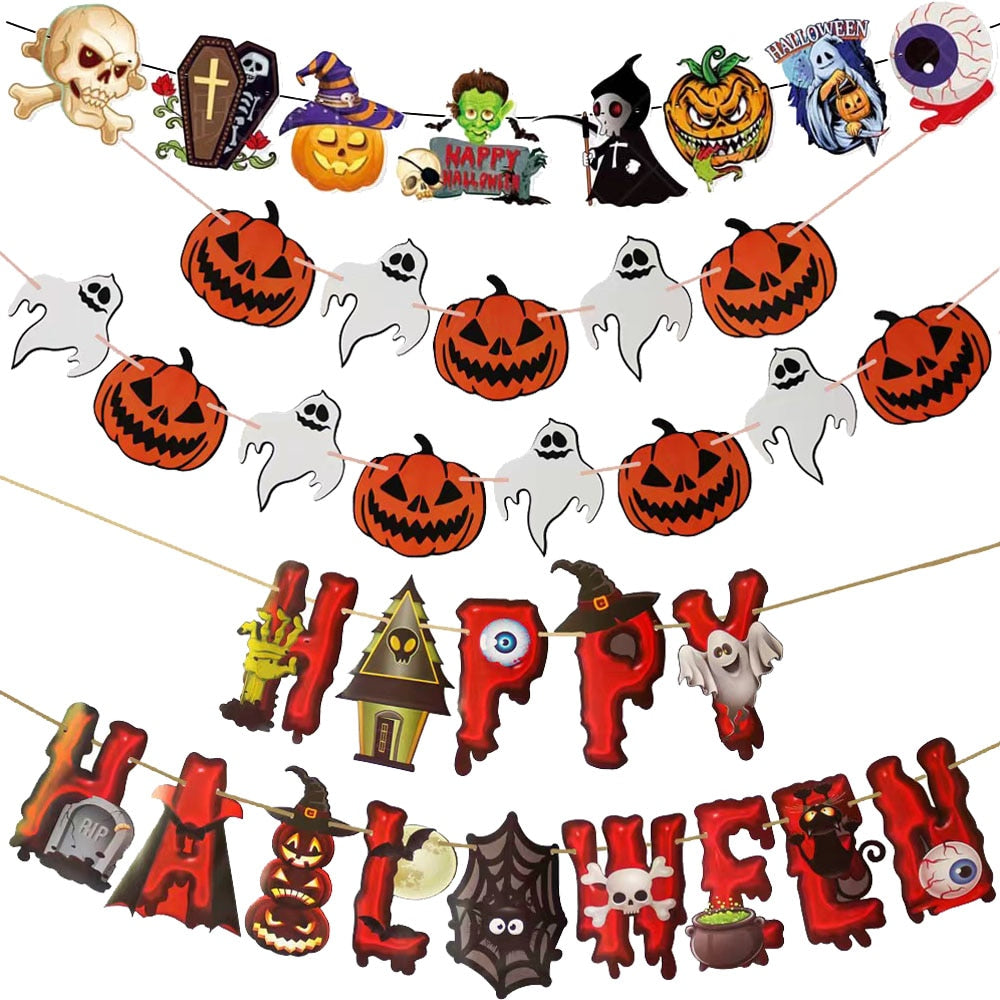 Halloween Letter Paper Boo Banners 3D Decorations