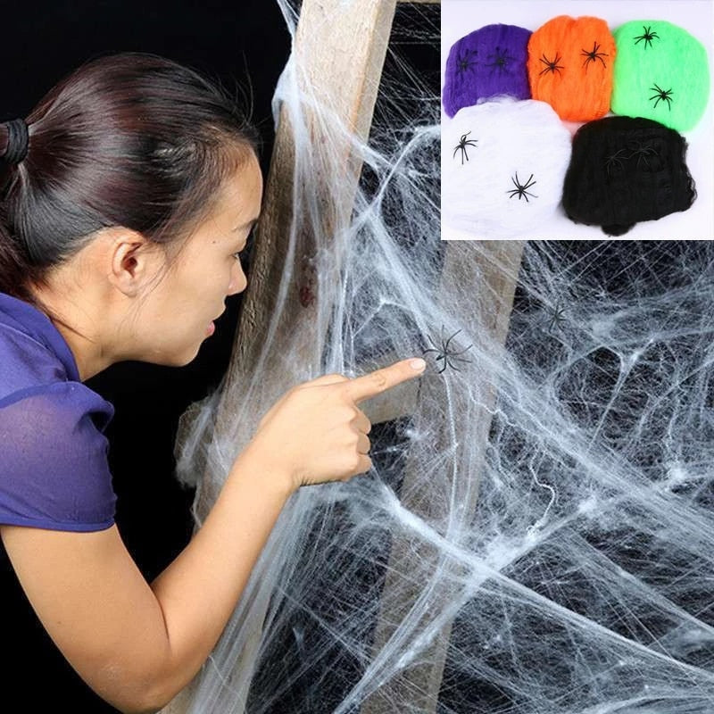 150/200 Cm Halloween Simulation Plush Big Spider, spider web