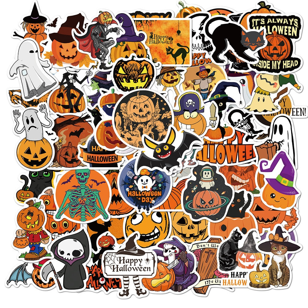 10/50/100pcs Funny Halloween Stickers